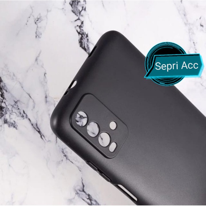 Case Redmi 9T Soft Case Macaron Warna Hitam Polos