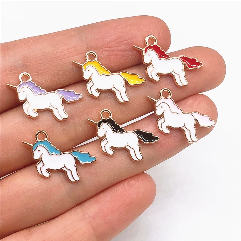 4pcs Liontin Bentuk Kuda Unicorn Bahan Alloy Charms