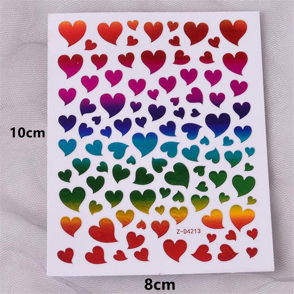 Mxbeauty Cinta Hati Stiker Kuku Wanita Gadis Liburan Warna Grafis Peach Heart DIY Nail Decals
