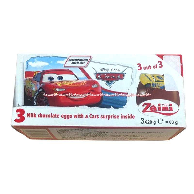 Zaini Cars Disney Pixar Milk Chocolate Eggs Coklat Telur Mobil Car Mobil Zainy Telur Zainni Car Mobil Mobila