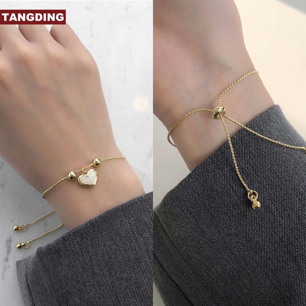 【COD Tangding】Gelang Mutiara Dengan Liontin Bentuk Hati Gaya Korea