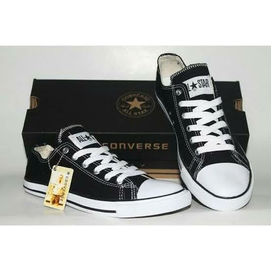 COD NOBOX sepatu casual loafers converse HITAM