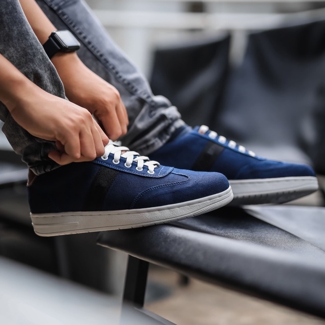 Ian Navy | Sepatu Sneakers Pria Casual Polos Original Putih Cowok Ori Footwear | FORIND x ARF