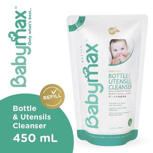 Babymax Baby Max Bottle and Utensils Cleanser Ecocert Refill 450ml 450 ml / 500ml 500 / 480ml - Pembersih Botol