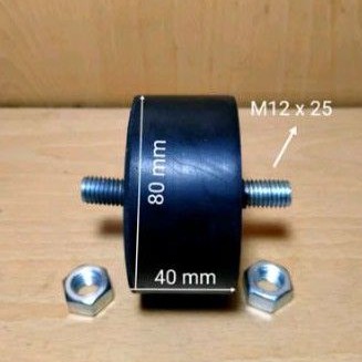 Karet mounting 80x40mm 2 baut M12