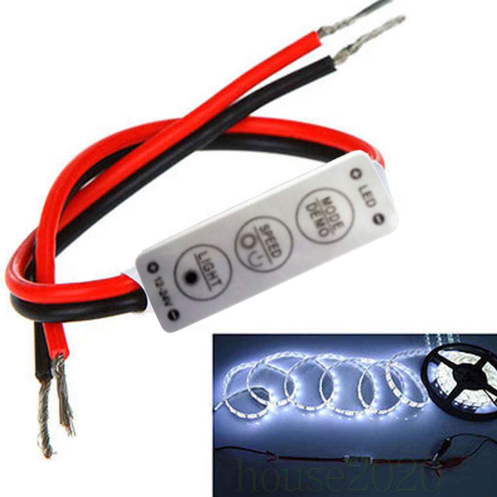 Controller Dimmer Lampu Strip Led 12v Mini Dengan Saklar On Off Untuk 3528 5050