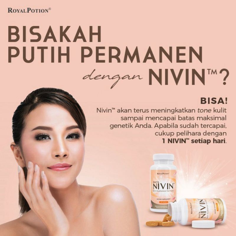 Royal Potion Gluta Nivin Skin Radiance Formula Original Obat Vitamin Suplemen Pemutih Kulit Badan As