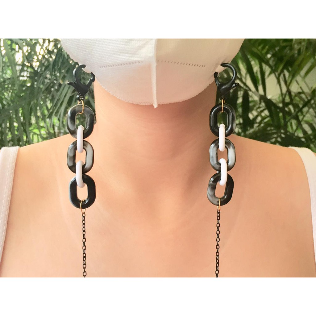 Strap Masker Rantai Marmer Kombinasi | Strap Mask Ayu Ting Ting | Kalung Masker Rantai