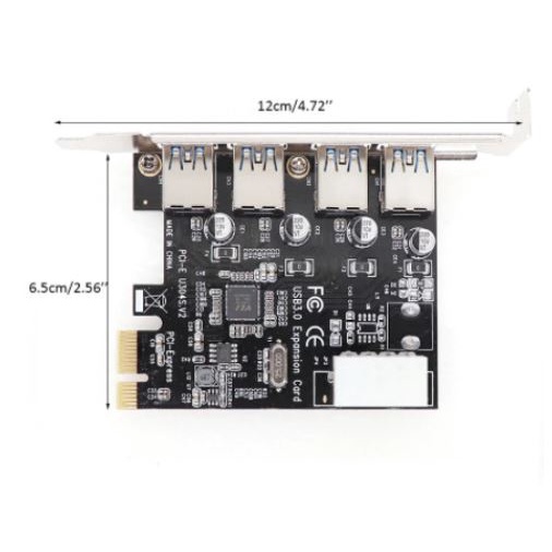 Pci express x1 NB usb A 3.0 hub 4 port 5Gbps for pc cpu - Pcie pci-e usb3.0 4 slot expansion card