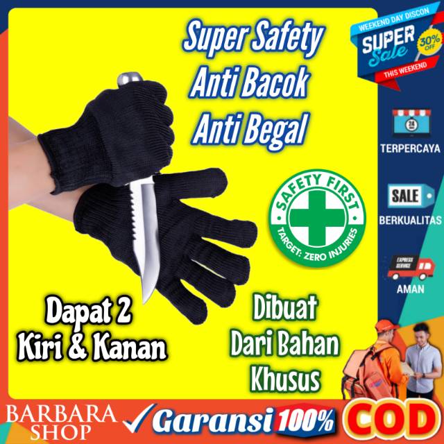 Sarung Tangan Anti Pisau Tajam Anti Bacok Begal Anti Cut / Sarung tangan Safety Glove