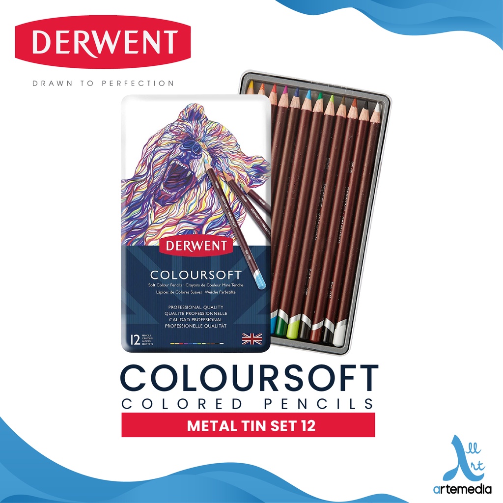 Jual Pensil Warna Derwent Coloursoft Pencil Color Metal Tin Set