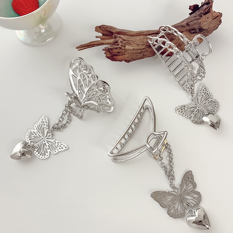 Jepit Rambut Model Butterfly Claws Bahan Metal Gaya Korea Untuk Wanita