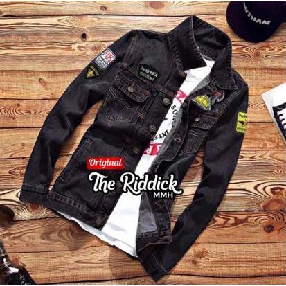 JD- JAKET JEANS PRIA TERBARU / JAKET BOMBER JEANS PRIA TERMURAH BORDIR NYAMAN ORIGINAL THE RIDDICK