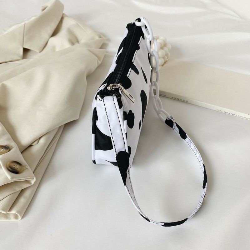 N_B_S / PATTERN COW SHOULDER BAG WANITA TAS SELEMPANG WANITA MOTIF SAPI TAS BAHU MOTIF KULIT SAPI RANTAI