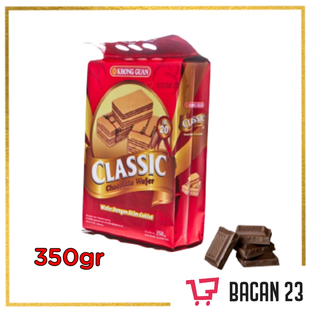 Khong Guan Classic Chocolate Wafer ( 350 gr ) / Biskuit Krim Cokelat / Bacan 23 - Bacan23