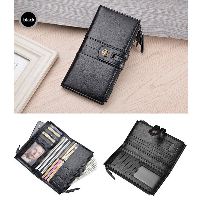 Dompet Panjang Wanita Kulit Elegant Exclusive Design Baru Memiliki lapisan Anti Maling RFID melindungi Kartu Magnetic DEABOLAR 100% Original Dompet Wanita Bahan Kulit asli sapi keren tempat Kartu Emoney ATM Wallet RFID