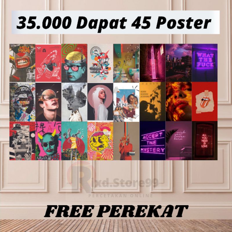

Poster Aesthetic Murah/Poster Dinding (BUKAN HVS) 45pcs/Harga Perpaket