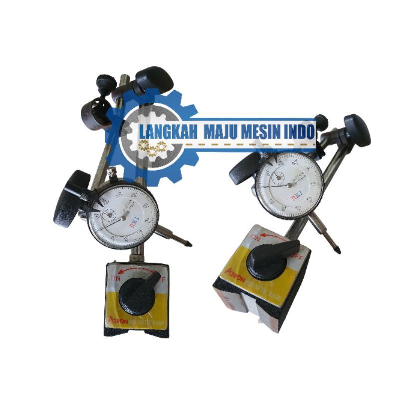 Alat Ukur Bubut Magnetic Stand Base + Dial Indicator Toki Atron Best