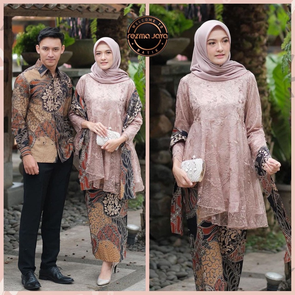 KEBAYA MODERN ORIGINAL COUPLE BAJU BATIK ATASAN WANITA BRUKAT WISUDA MURAHLAMARAN WID BATIK SANDRA 1