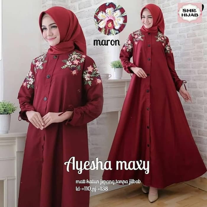 HITS MURAH TERLARIS Baju Gamis Wanita TERBARU Long Dress AYESHA MAXI