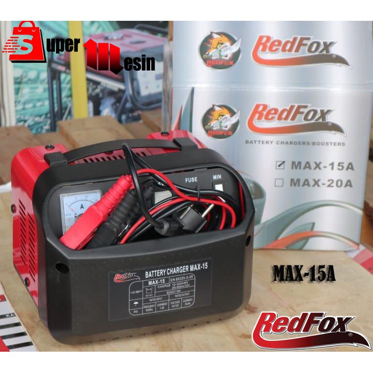 BATERAI PENGISI DAYA AKI ACCU / BATTERY CHARGER AKI MAX-15A REDFOX