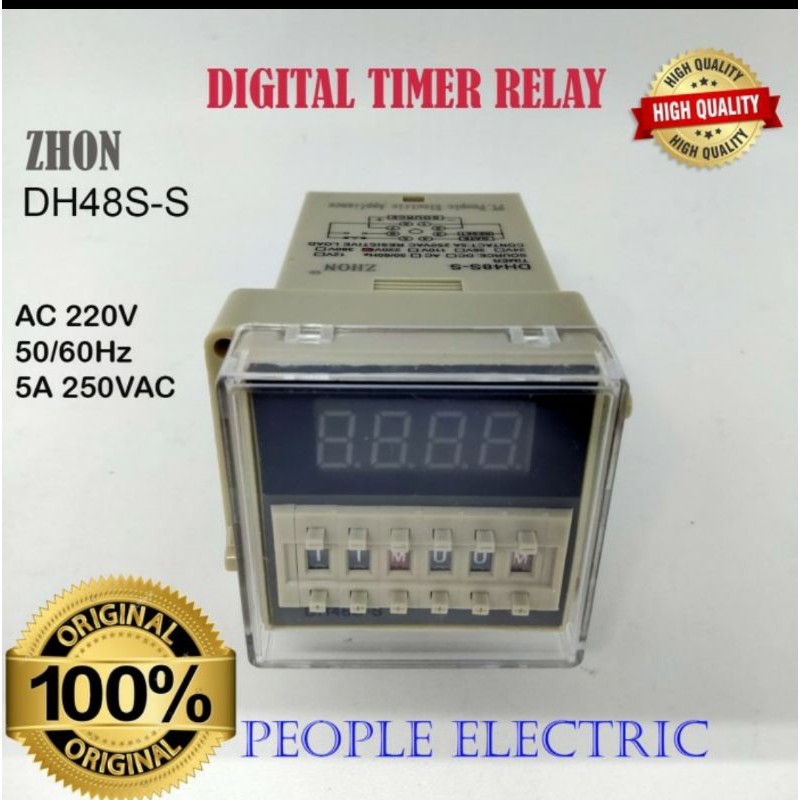 Timer relay dh48s s  digital double timer  mirip omron