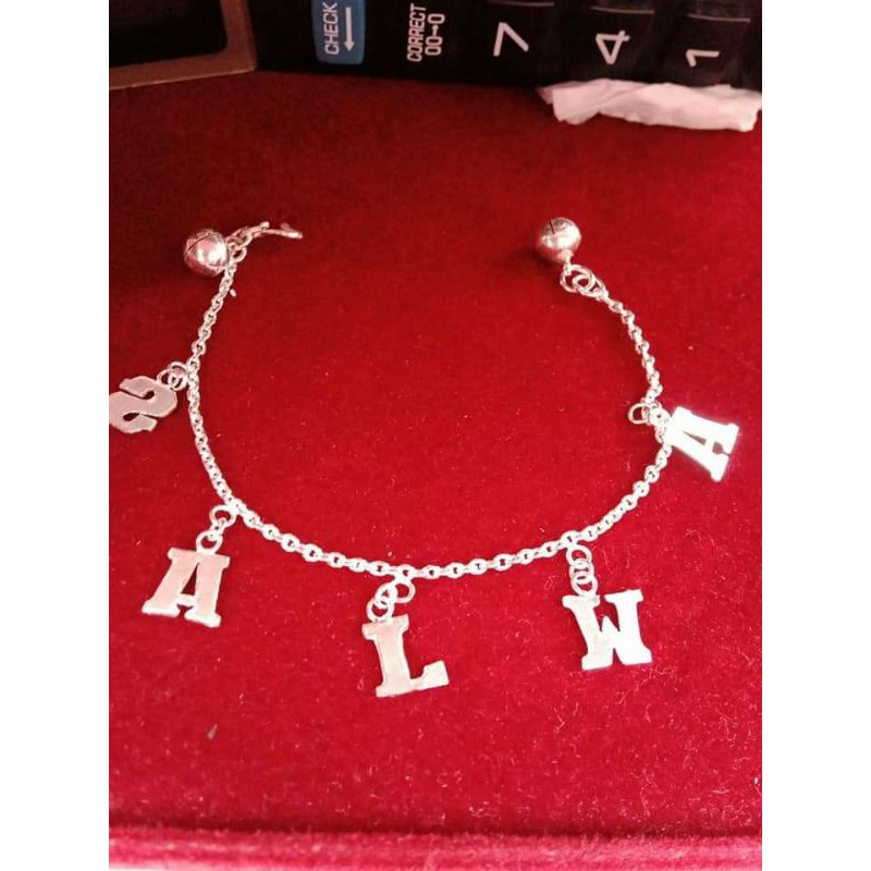 Gelang Kaki Nama  per Huruf/Perak Asli