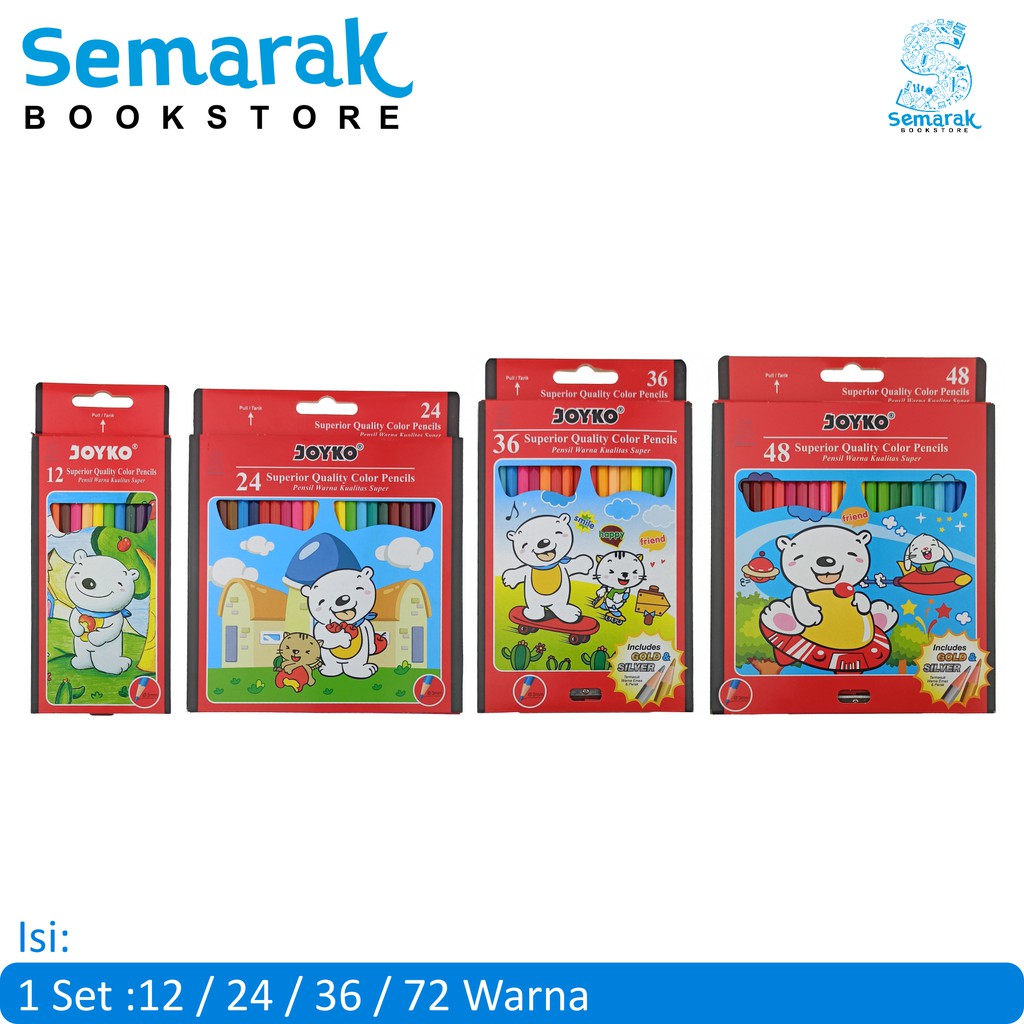 

Pensil Warna Kualitas Super Joyko CP 12/24/36/48 PB - 12 / 24 / 36 / 48 Warna
