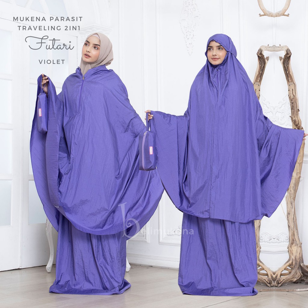 Mukena Dewasa Parasit Polos Premium Traveling 2in1 Futari