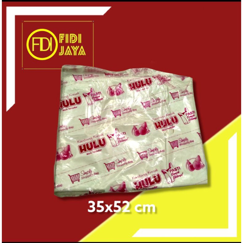 KANTONG KRESEK PUTIH SUSU BUNGKUS NASI KOTAK MERK HULU UKURAN 35X52 ISI 50 LEMBAR