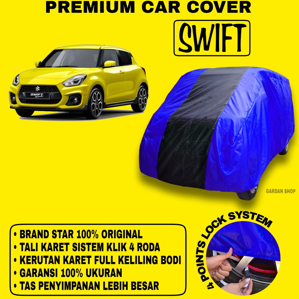 Body Cover SWIFT BIRU HITAM Penutup Bodi Mobil Swift Waterproof PREMIUM