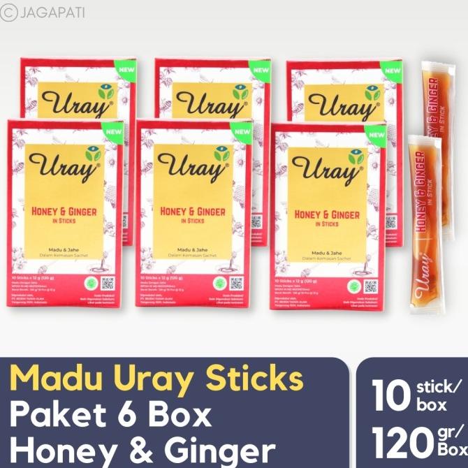 

Paket 6 Box Madu Uray Honey Stick Sachet - Ginger - Madu Murni