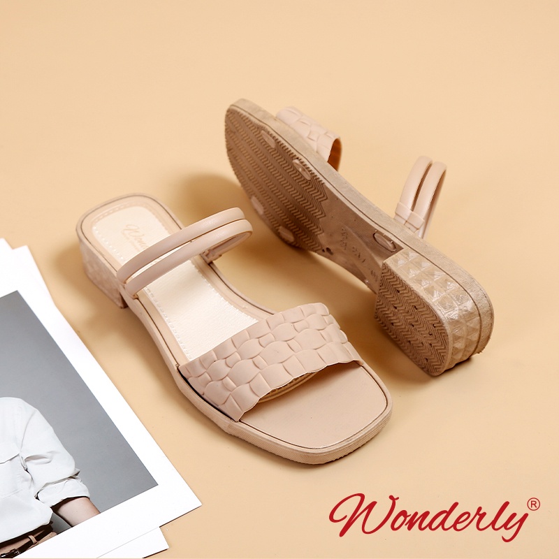 Sepatu Wedges Korea Wanita | Sandal Slop Wedges Jelly Karet Wonderly | 713-2