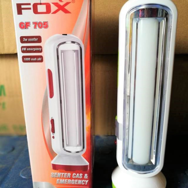 Senter fox GF 705 / 706 Emergency Super Terang led emergency panjang besar padam listrik lampu darurat