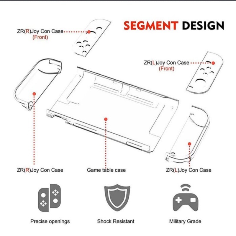 Nintendo Switch Crystal Case Mika Dockable Clear Casing Bening v1 v2