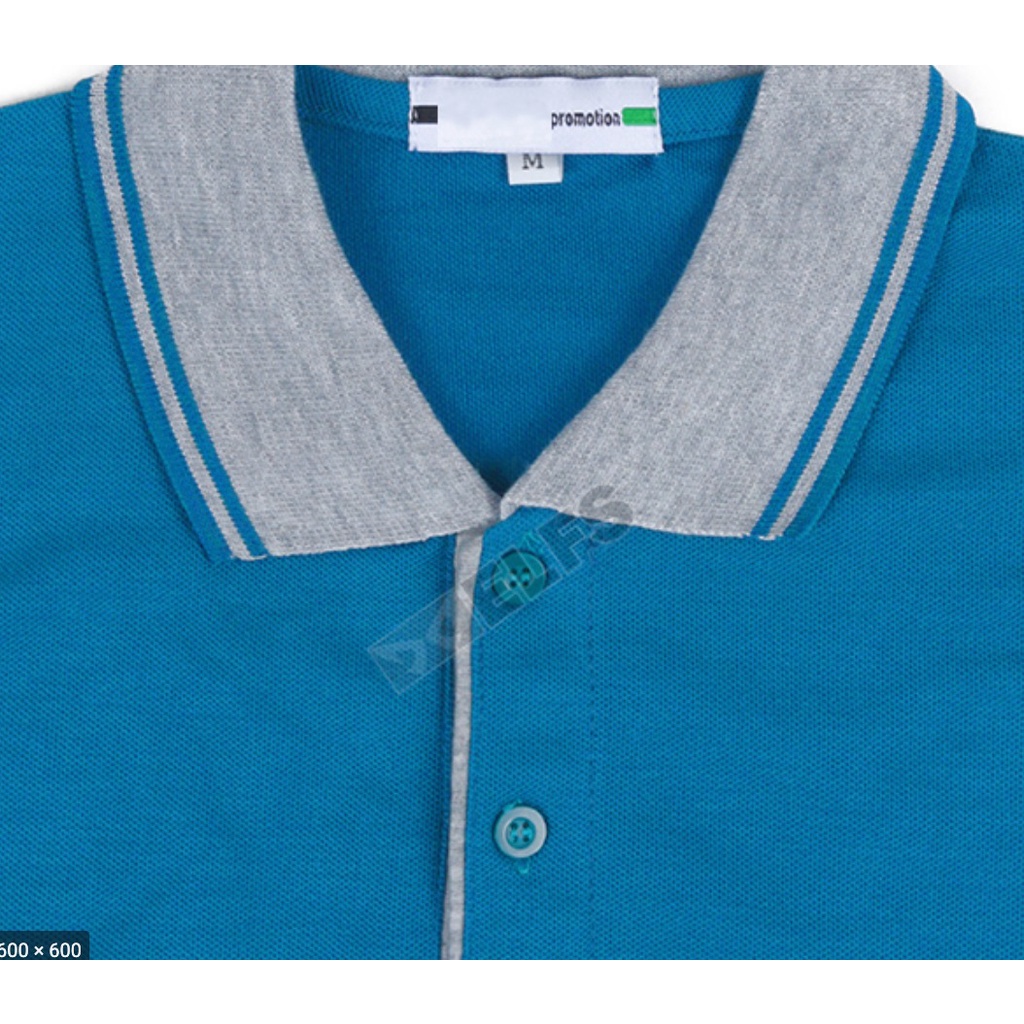 baju polo biru muda