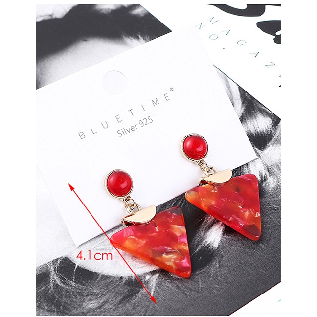 LRC Anting Tusuk Fashion Alloy Acrylic Inverted Triangle Earrings Y6184X