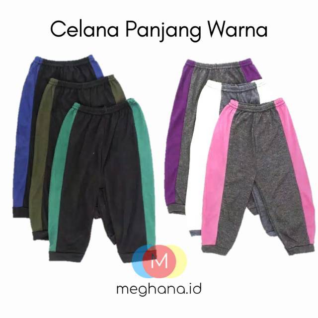 Celana Panjang Elastis Warna Polos 6-24 Bulan Bahan Spandek untuk Anak Perempuan Laki