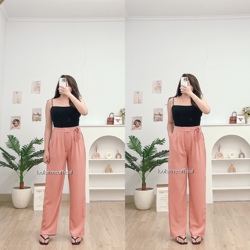 lookatmeofficial • Michaela Pants - Celana Kulot Highwaist Casual Polyester