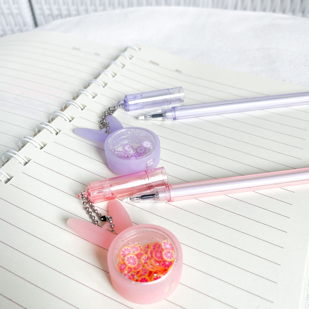 

PULPEN GANTUNGAN KELINCI BUAH PENA PEN GEL TINTA MURAH UNIK LUCU READY STOCK GROSIR COD