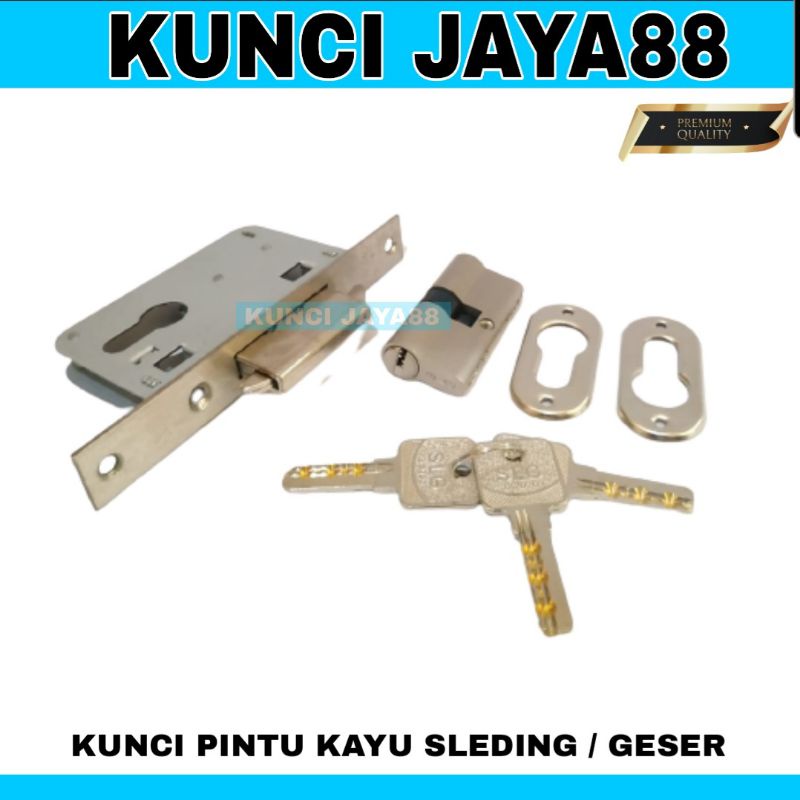 Kunci pintu sliding / kunci pintu geser kayu kunci mekar 2100 1set complete