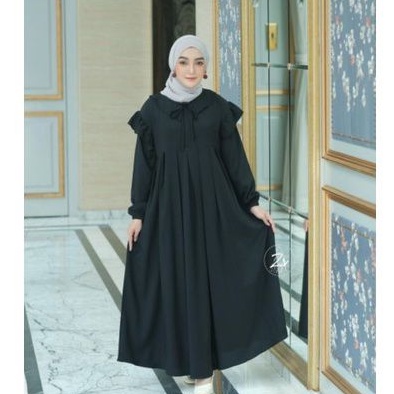 Gamis zara dan camilla by zr itycrepe dress polos realpict simple terbaru wanita muslim busui