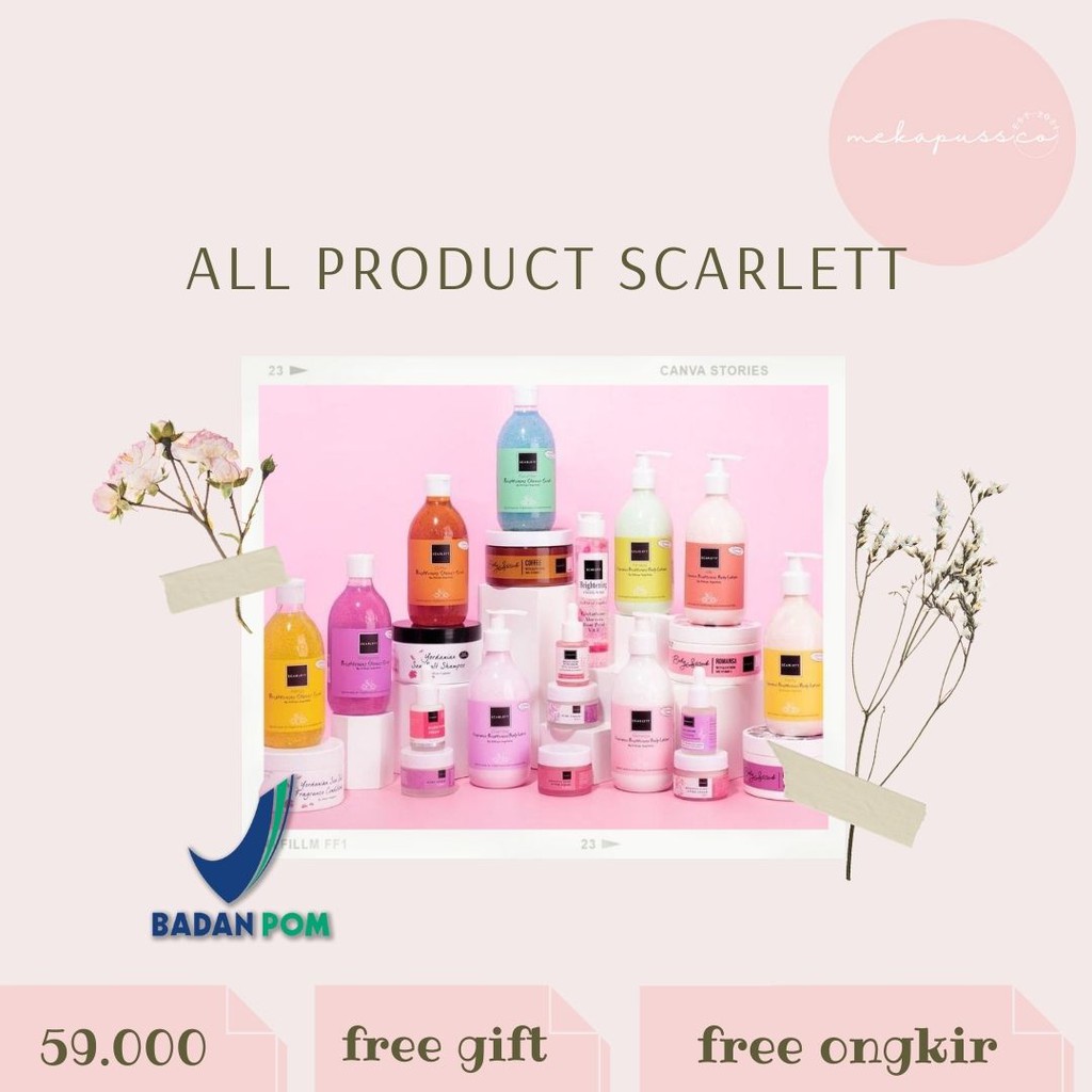 SCARLETT WHITENING DAY, NIGHT CREAM, SERUM & MINI SERUM  (BRIGHTLY EVER AFTER & ACNE)