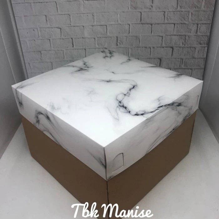 Box Kue Marble 25x25x18cm / Kardus Kue / Kotak Kue / Cake Box