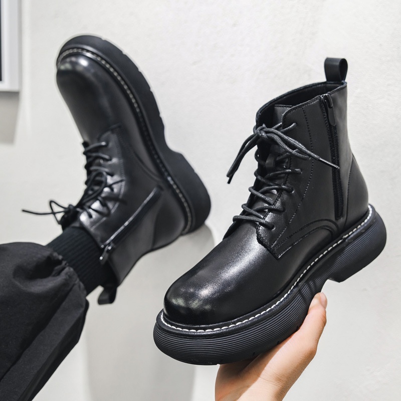 Sepatu Martin Boot 2021     Martin Boots Pria Korea  Sepeda Motor Sepatu Bot Kulit Sepatu Kulit Jemp