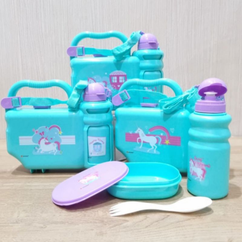School Box Unicorn Tempat makan, botol minum Technoplast / Technoplast School Box Unicorn / Paket Be