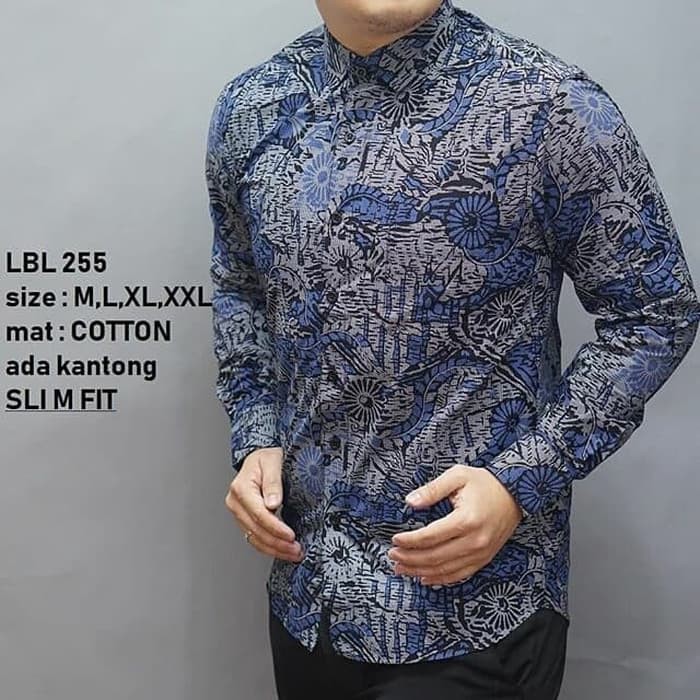 BAJU BATIK PRIA SLIM FIT HEM BATIK PRIA SLIM FIT LENGAN PANJANG LBL255