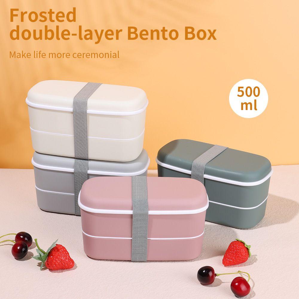 Populer Bento Box Aksesoris Dapur Double Layers Ramah Lingkungan Lunch Box