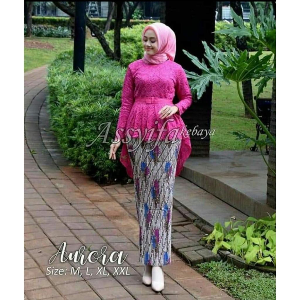 ASS&gt; SET KEBAYA AURORA -OUTFIT KEBAYA MODERN - KEBAYA FASHION WANITA - KEBAYA BRUKAT PINGUIN TERBARU