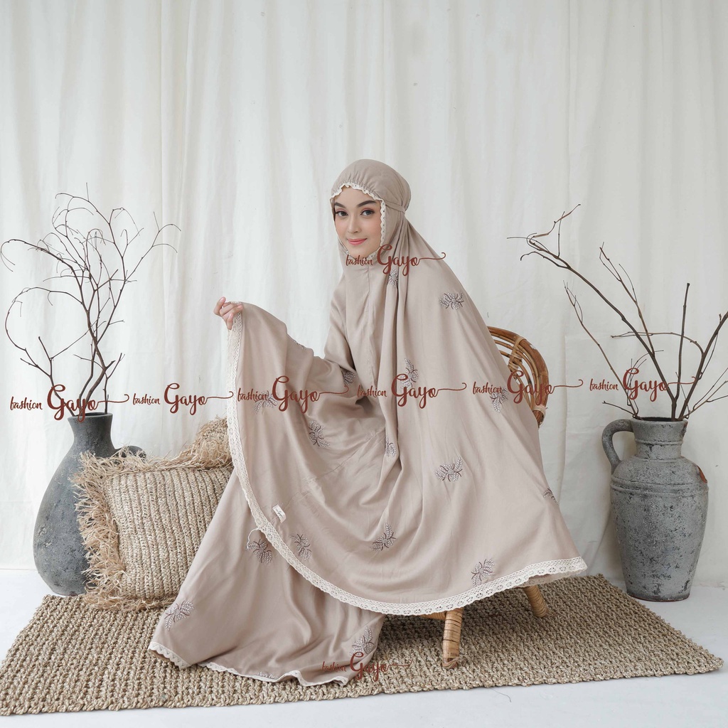 Mukena bali katun rayon bordir dewasa Khumairaseries